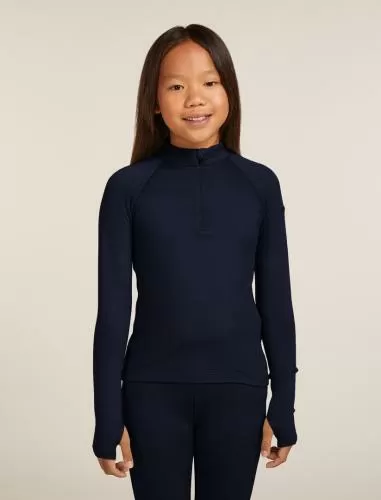 Icebreaker Kids Merino 260 Tech LS Half Zip - midnight navy